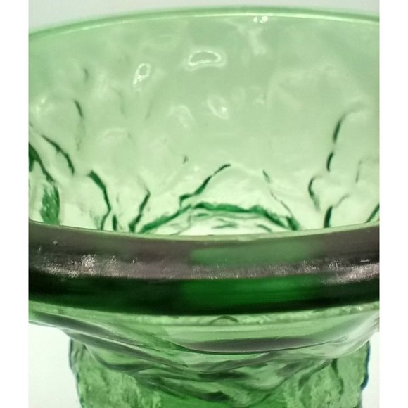 Brody Co Flower Vase Emerald Green Crinkle Glass Vintage 8 Inch Cleveland USA - Picture 6 of 12